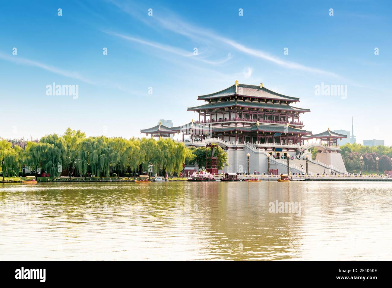 La Tour Ziyun a été construite en 727 après J.-C. et est le bâtiment principal du jardin de Datang Fudong, Xi'an, Chine. Banque D'Images