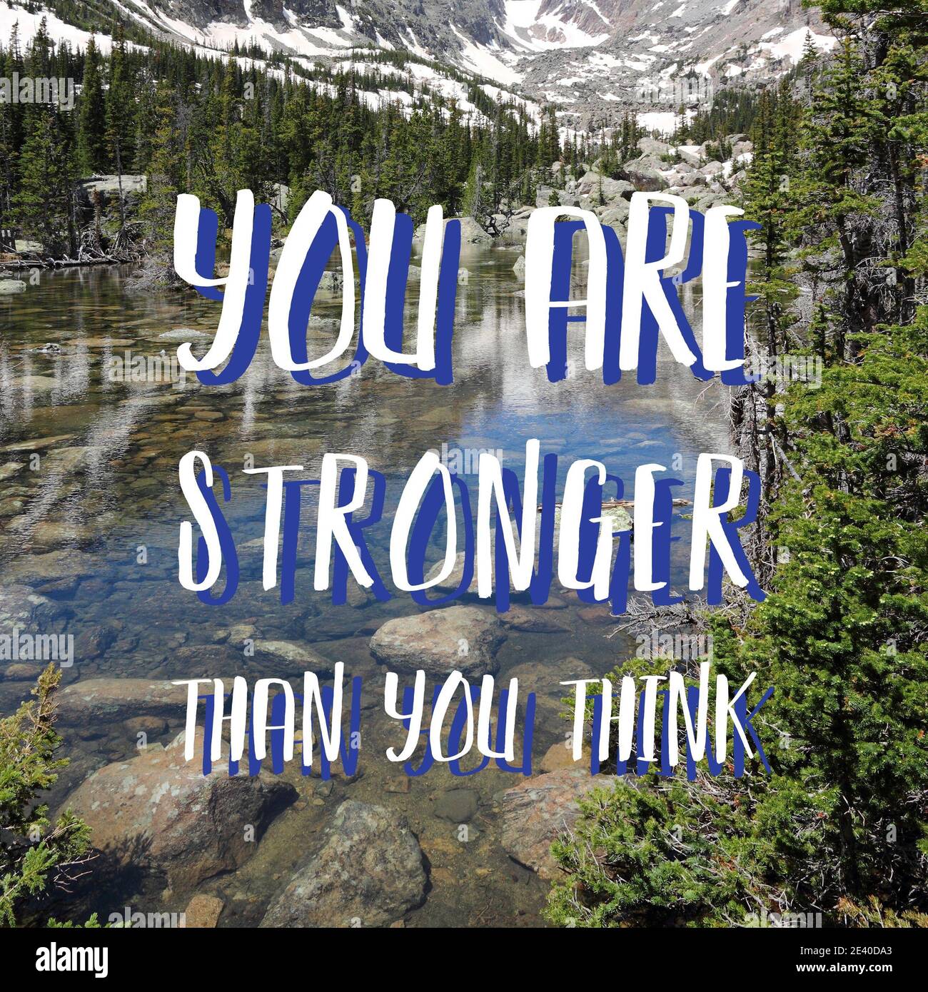 Vous êtes plus fort que vous ne le pensez. Poster de devis inspiré sur le lieu de travail. Texte de motivation de succès. Banque D'Images