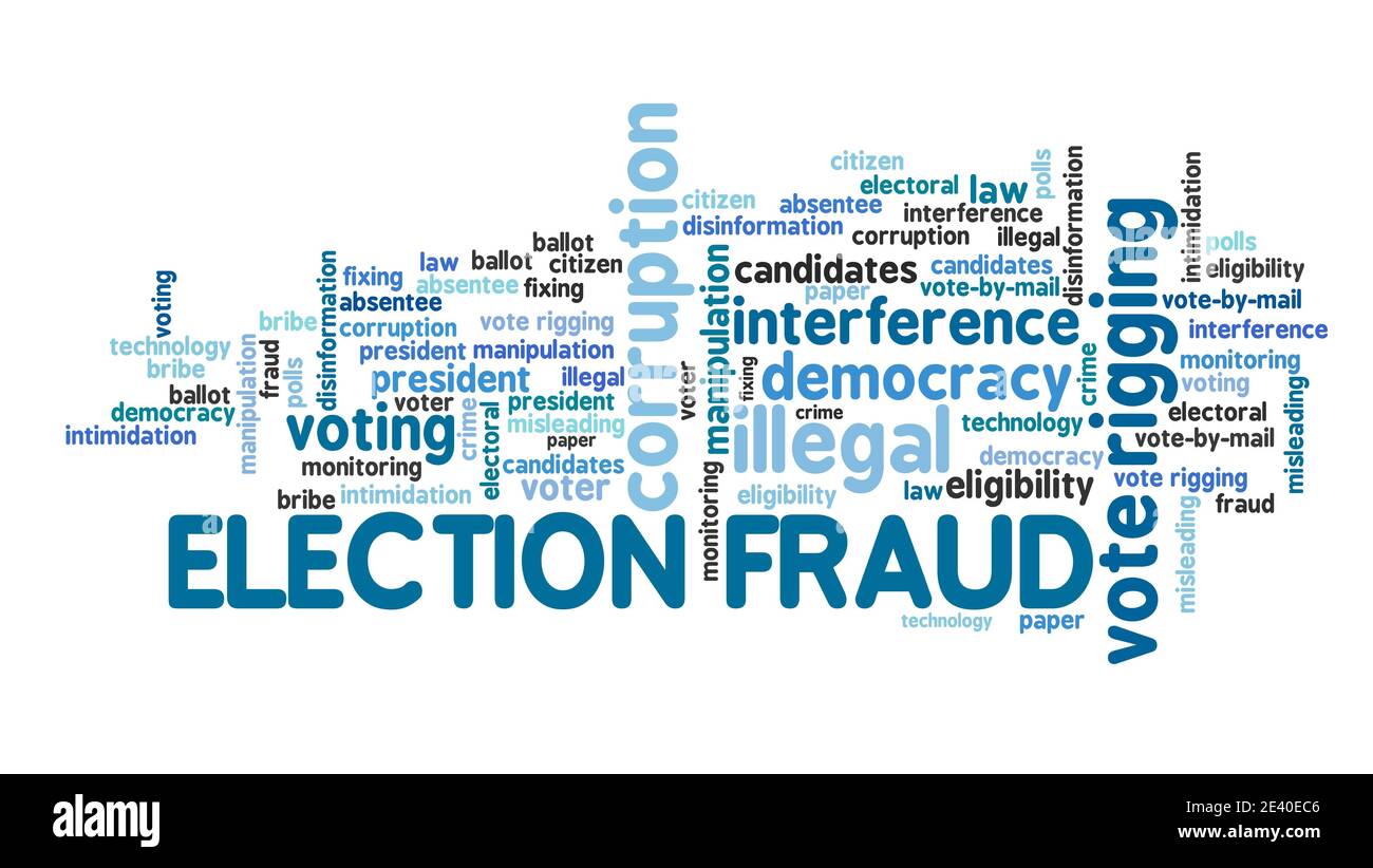 Concept de fraude électorale. Fraude électorale et corruption. Signe de nuage de mots. Banque D'Images