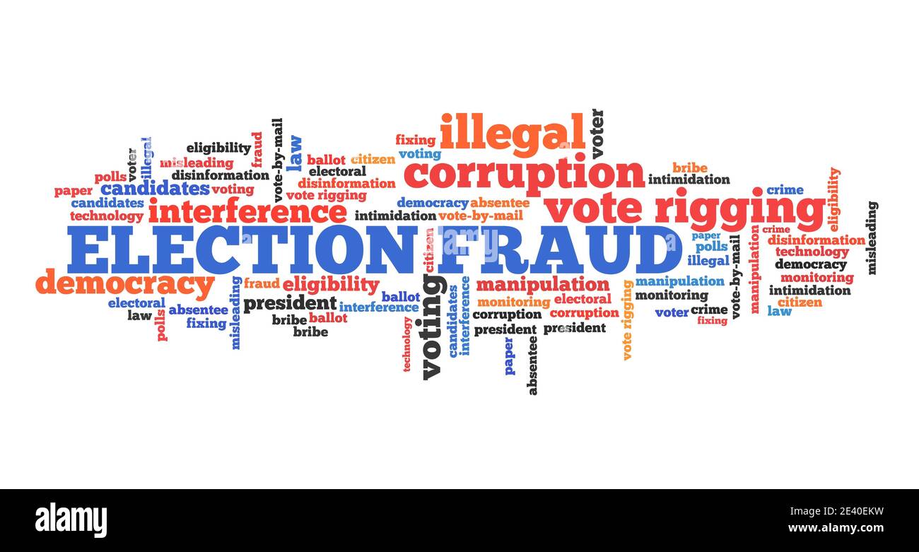 Concept de fraude électorale. Fraude électorale et corruption. Signe de nuage de mots. Banque D'Images