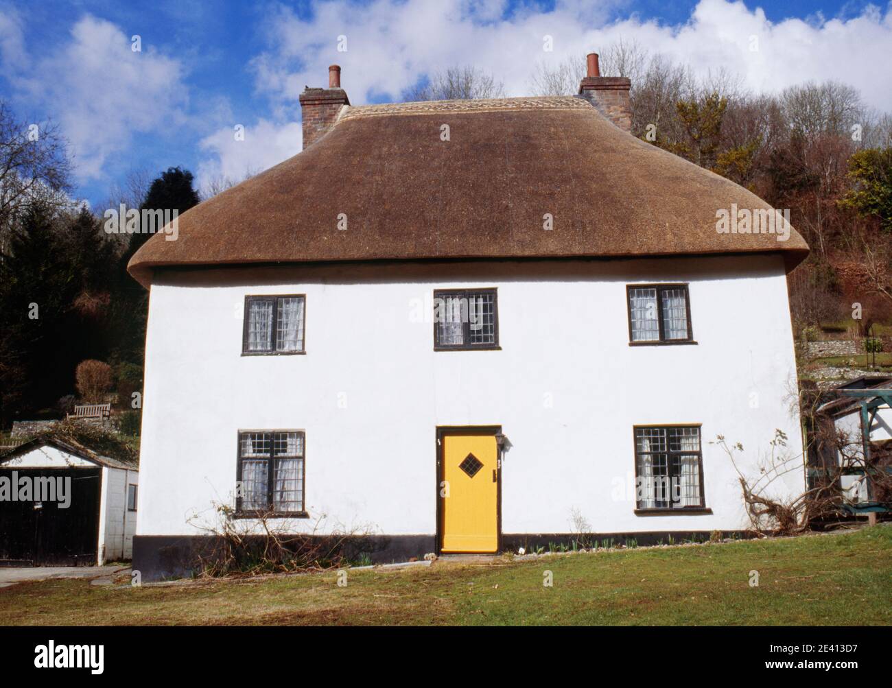 Chalet pour locataires, chaque division en 2 rafle, chaume, catégorie II, village planifié par capacité marron pour lord, milton abbas dorset uk Banque D'Images