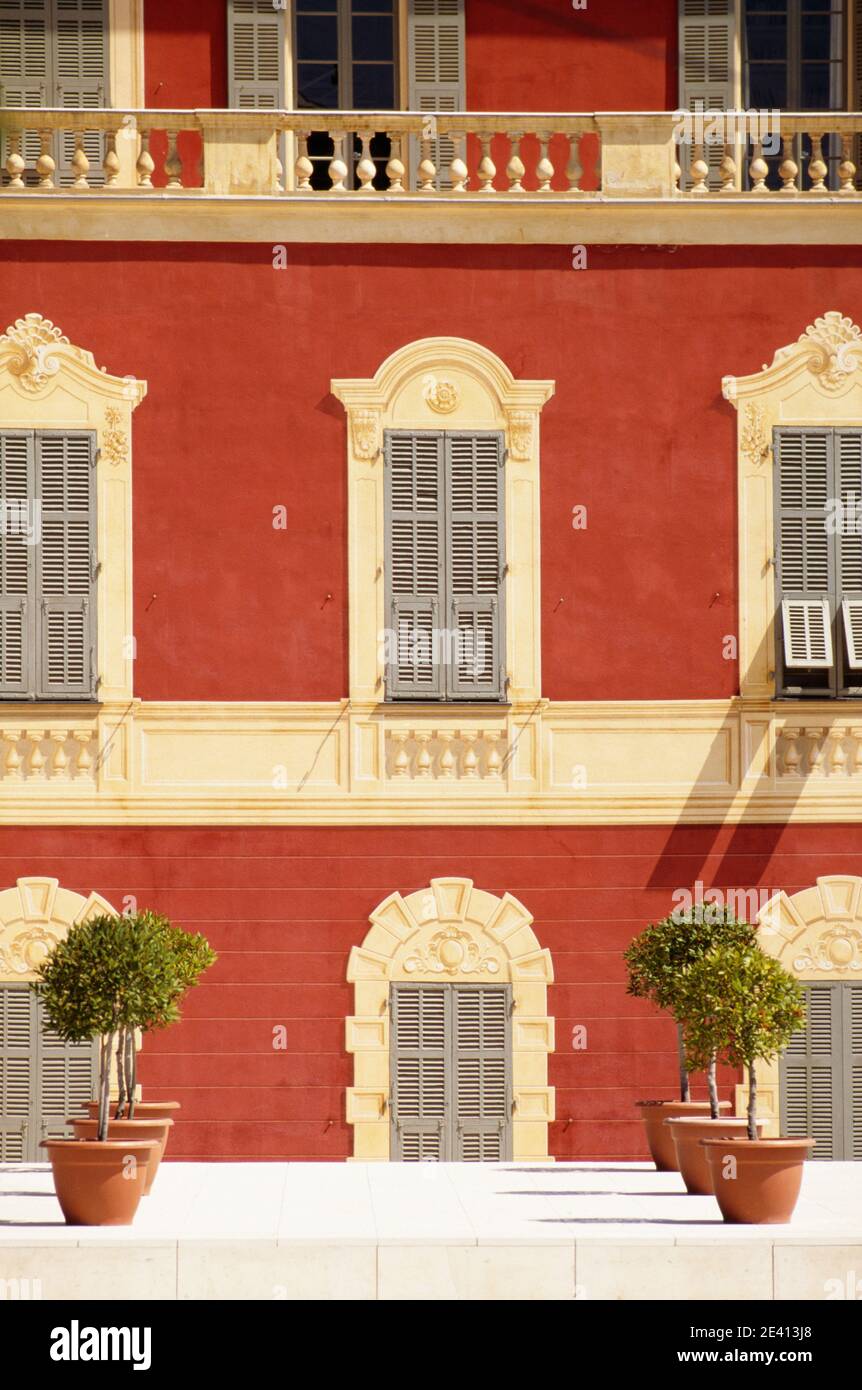 Trompe l oeil, 17th c, villa des arènes, Nice, france Banque D'Images