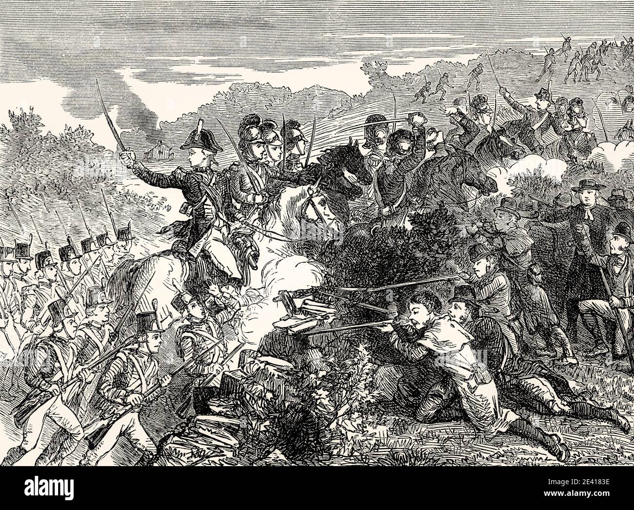 Le Lélion de Wexford, de l'armée britannique, attaque contre les rebelles de Wexford, 1798, rébellion irlandaise de 1798, des batailles britanniques sur terre et mer, par James Grant Banque D'Images