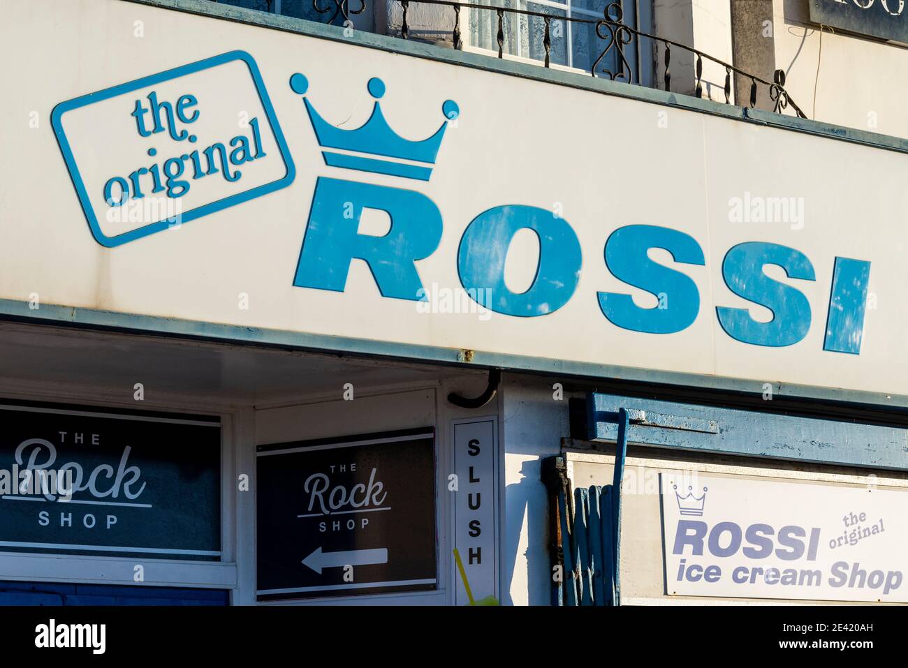 Crème glacée Rossi Southend on Sea, Essex. Bord de mer. Le slogan ...