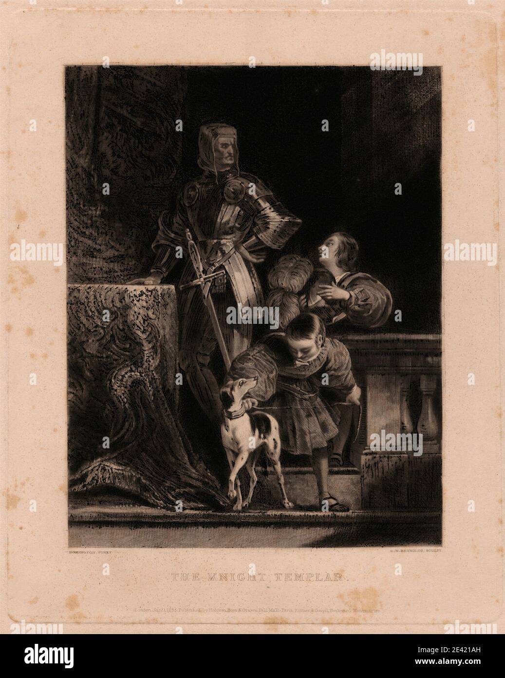 Samuel William Reynolds, 1773-1835, British, The Knight Templier, 1835. Mezzotint. Banque D'Images