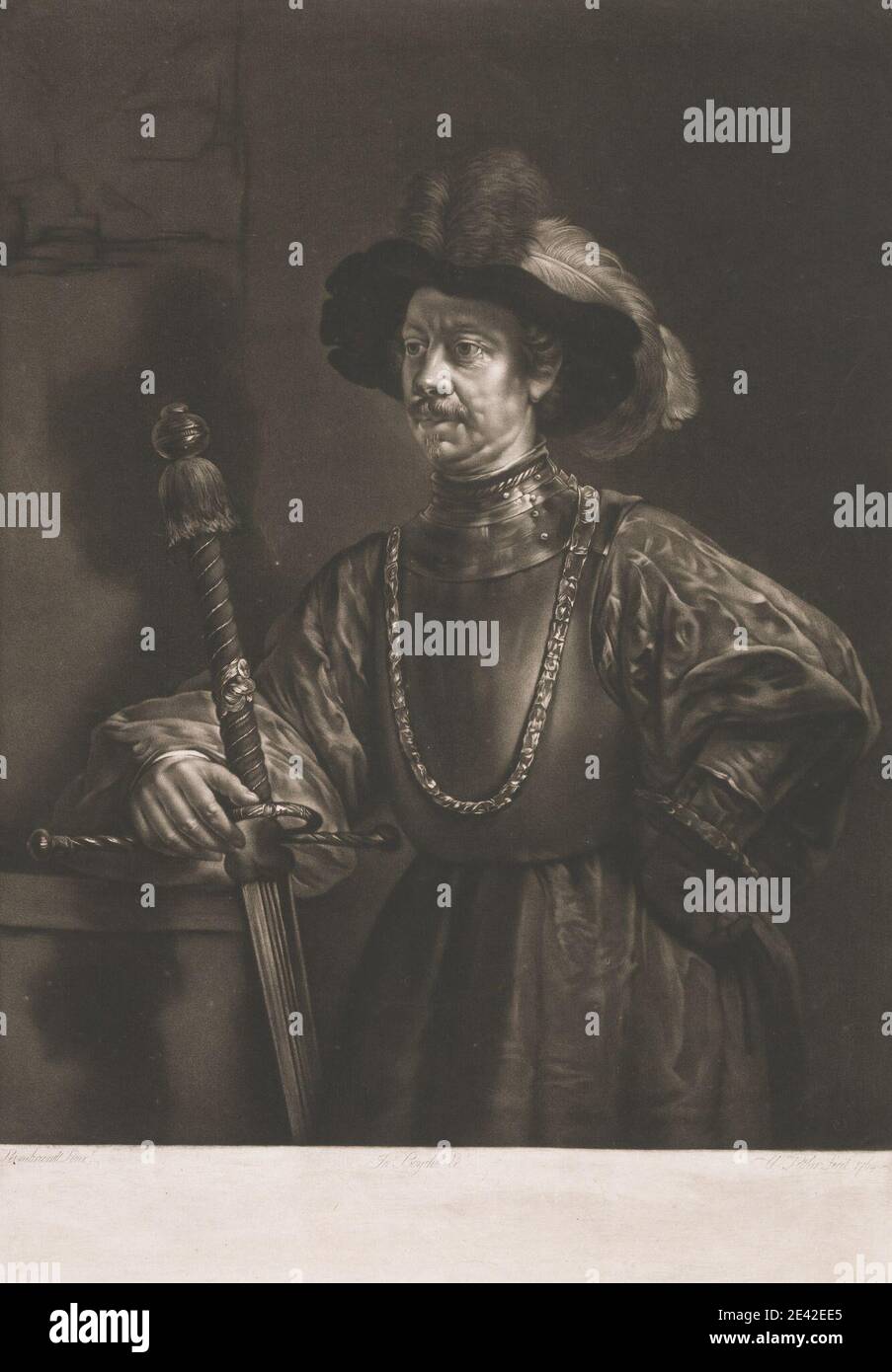 Imprimé par William Pether, ca. 1738â€"1821, Britannique, Officier d'État, 1764. Mezzotint sur du papier crème légèrement épais et modérément texturé. Banque D'Images