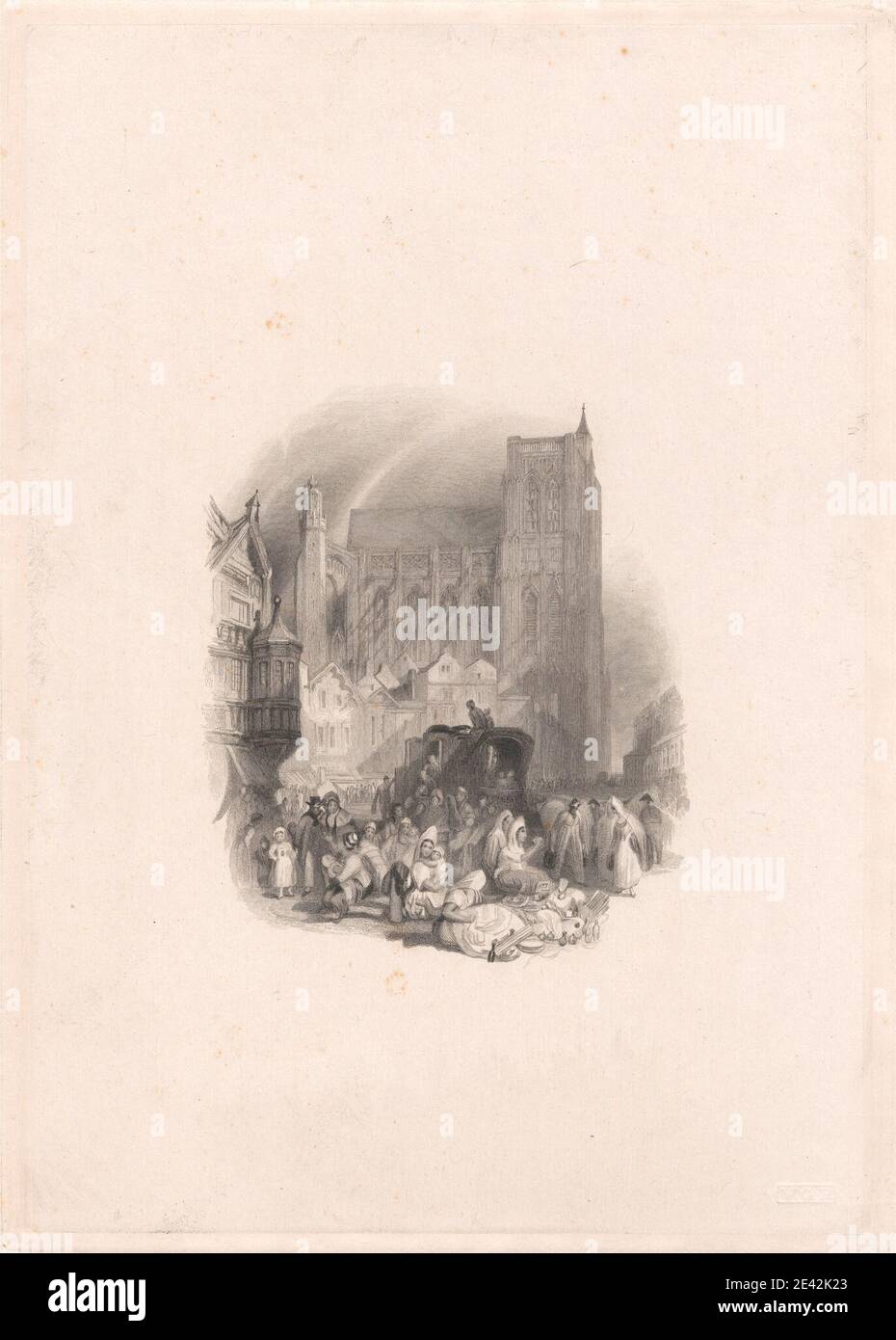 John Horsburgh, 1791-1869, British, Abbeville, 1836. Gravure et gravure, épreuve du graveur. Banque D'Images