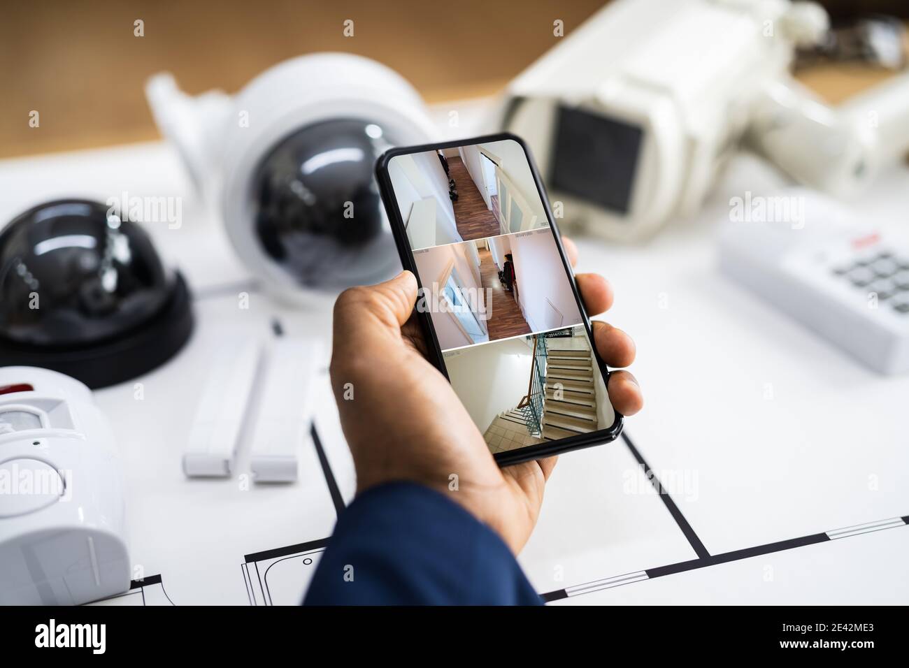 Système de surveillance et de surveillance vidéo à domicile Banque D'Images