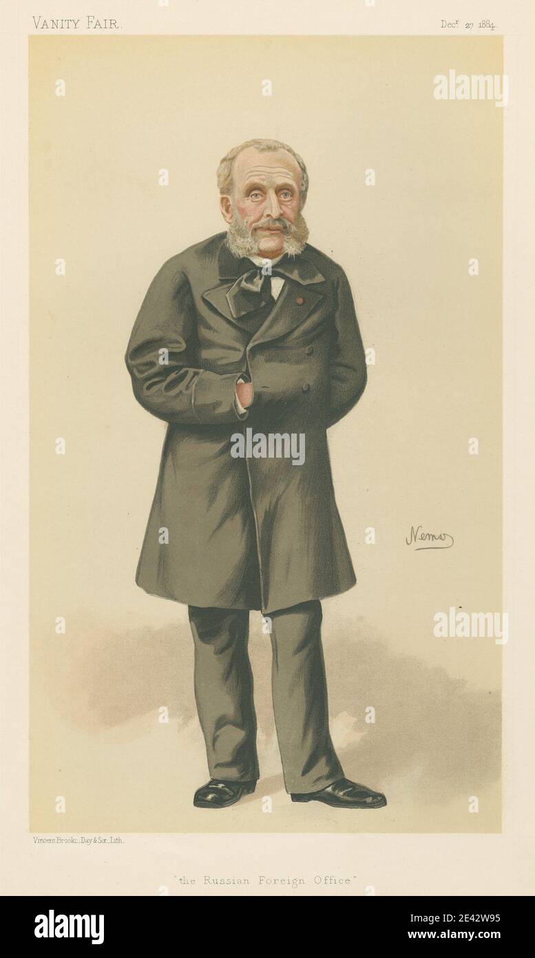 Constantine von de Grimm, active dans les années 1880, hommes politiques - Vanity Fair - 'le Foreign Office russe'. Monsieur de Giers. 27 décembre 1884, 1884. Chromolithographe. Banque D'Images
