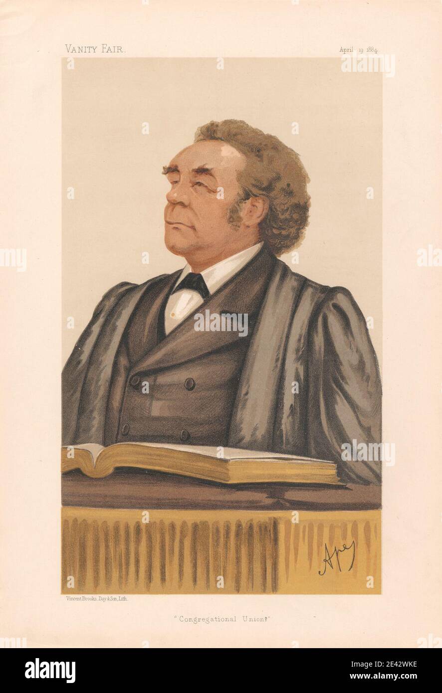 Carlo Pellegrini, 1839-1889, Italien, Foire de la Vnaité - clergé. « Union congrégationale ». Le Rév. Joseph Parker. 19 le 1884 avril 1884. Chromolithographe. Banque D'Images