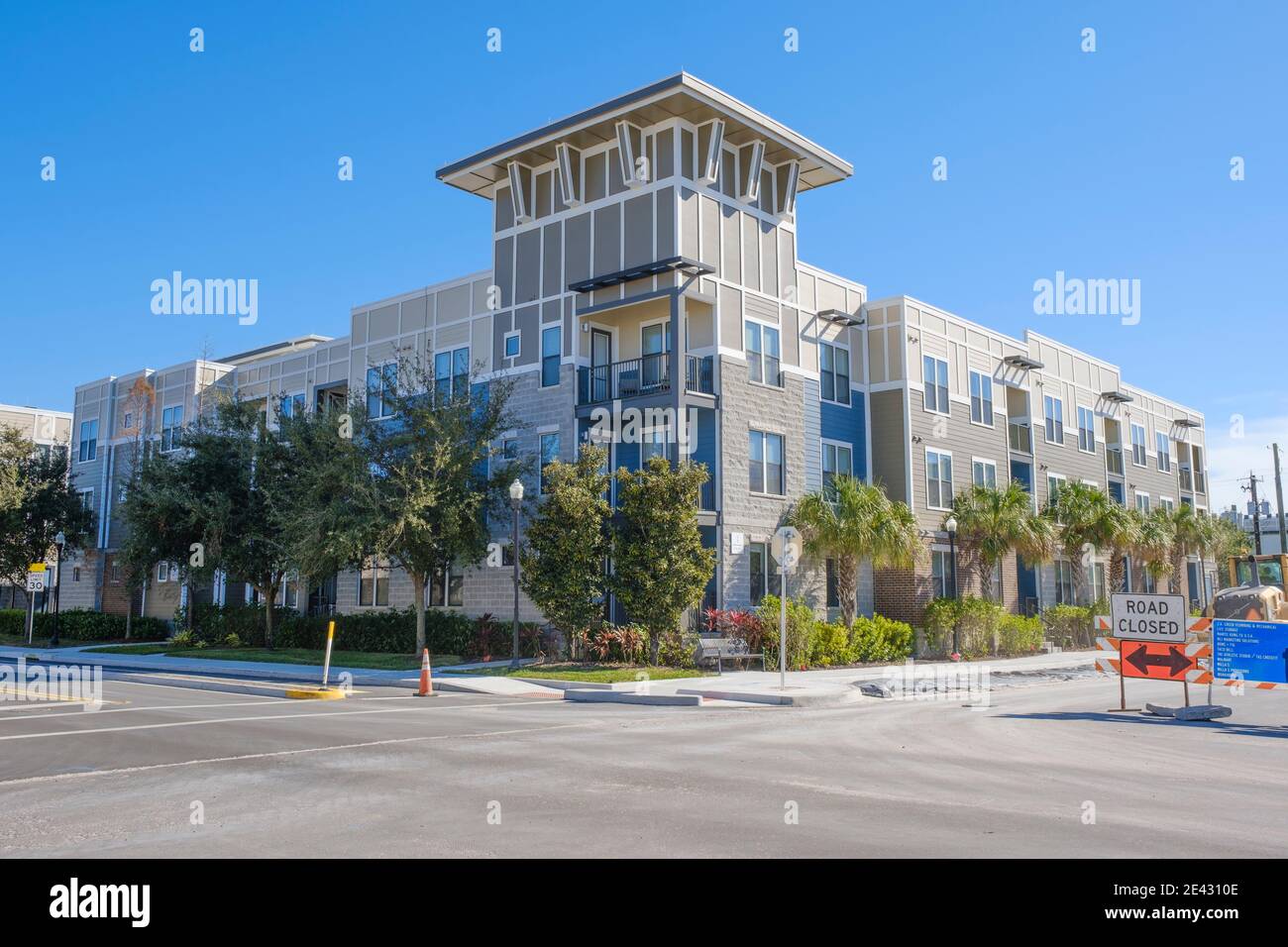New Apartments- Hyde Park, un quartier calme de Tampa, Floride Banque D'Images