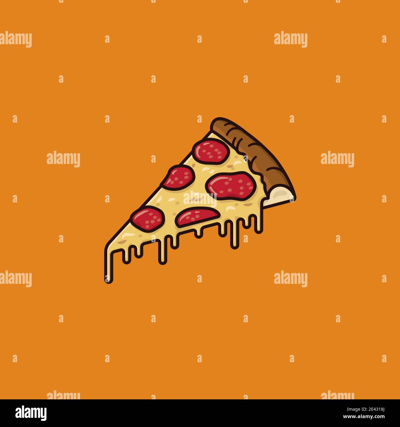 Illustration vectorielle d'une tranche de Pepperoni Pizza pour la fête de la pizza de Pepperoni le 20 septembre. Illustration de Vecteur