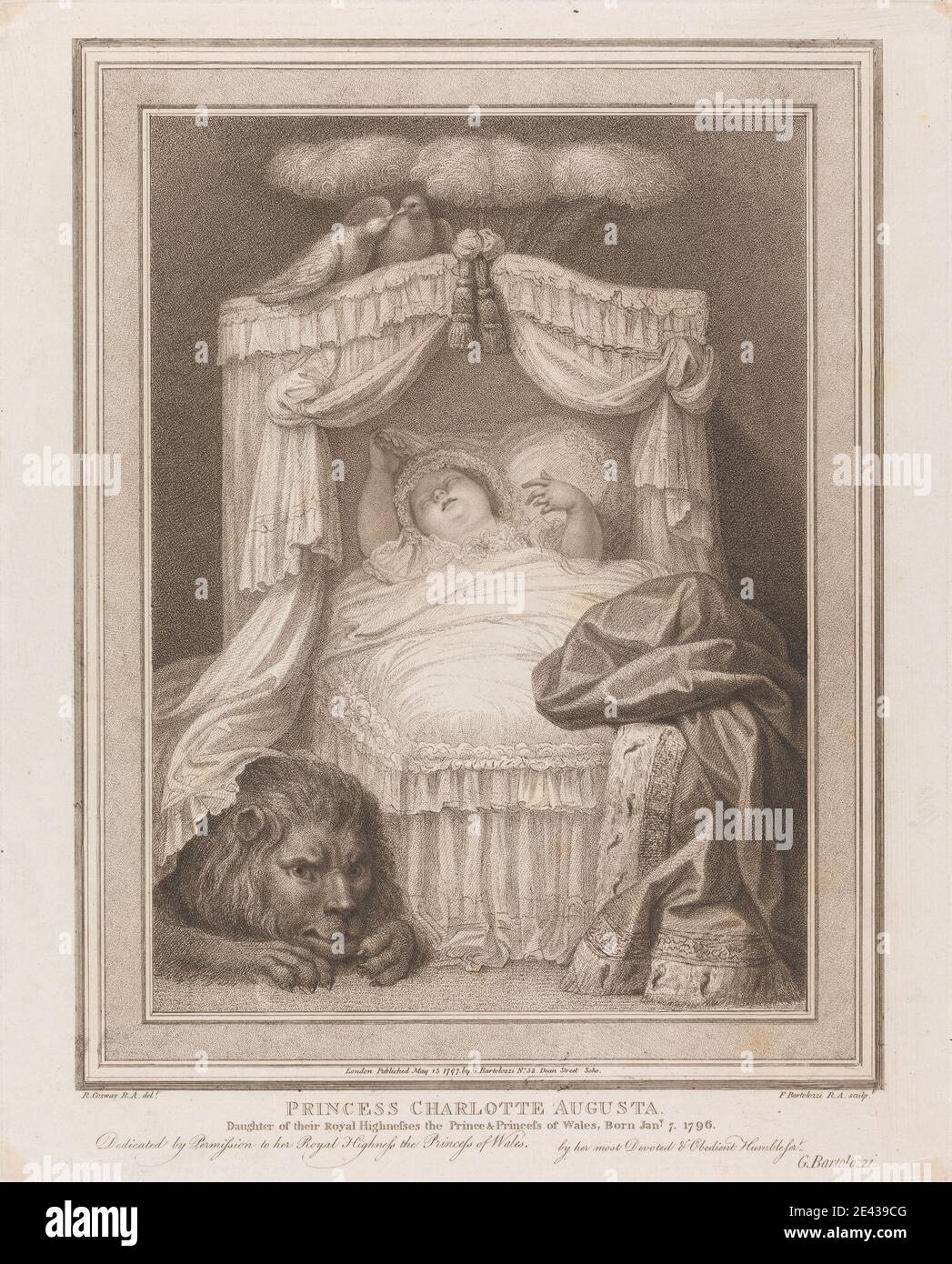 Francesco Bartolozzi RA, 1728â€"1815, Italien, actif en Grande-Bretagne (1764â€"99), Princess Charlotte Augusta, 1797. Gravure. Banque D'Images
