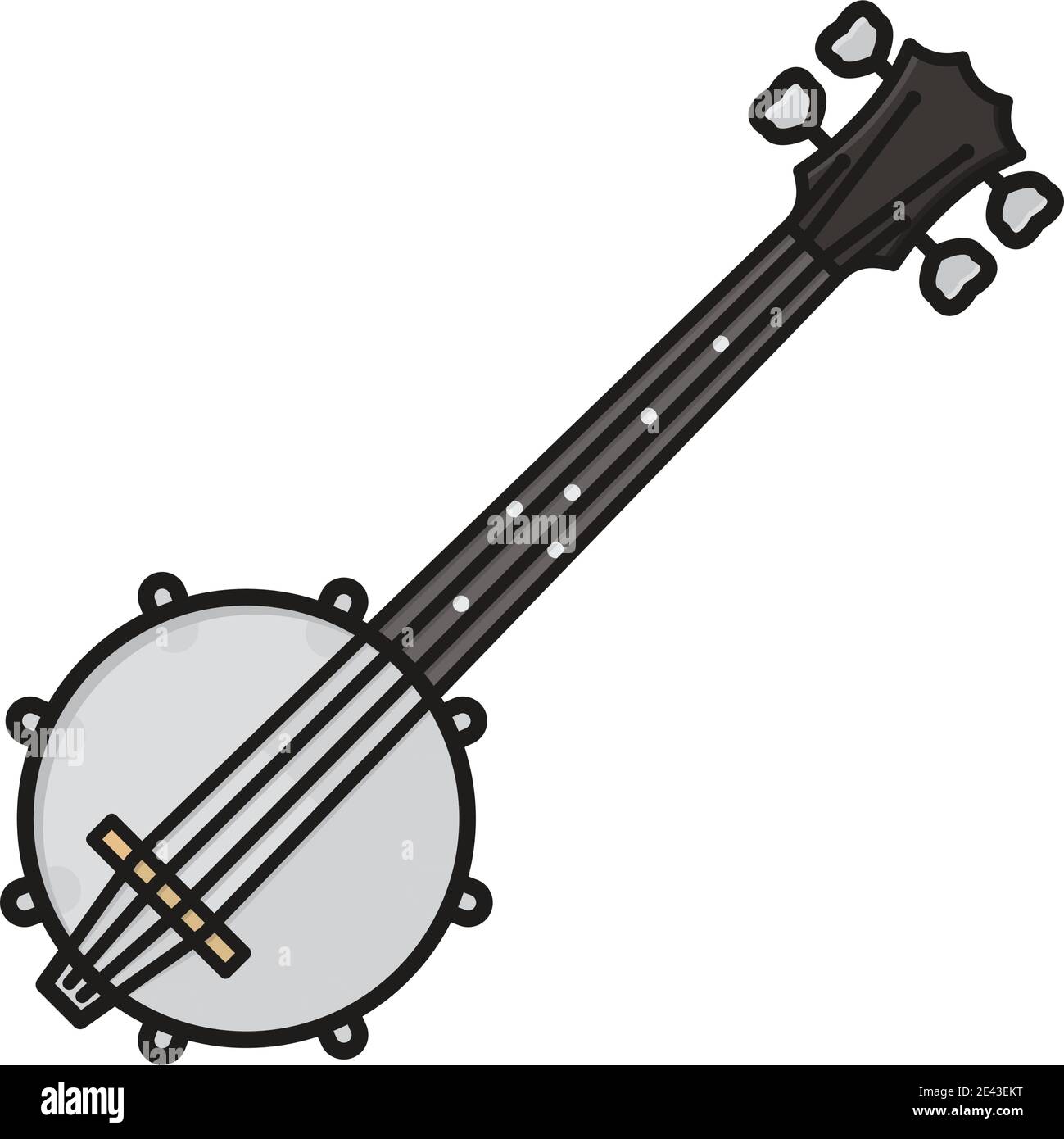 Illustration vectorielle isolée banjo à quatre ficelles pour la Journée de la musique country Le 17 septembre Illustration de Vecteur