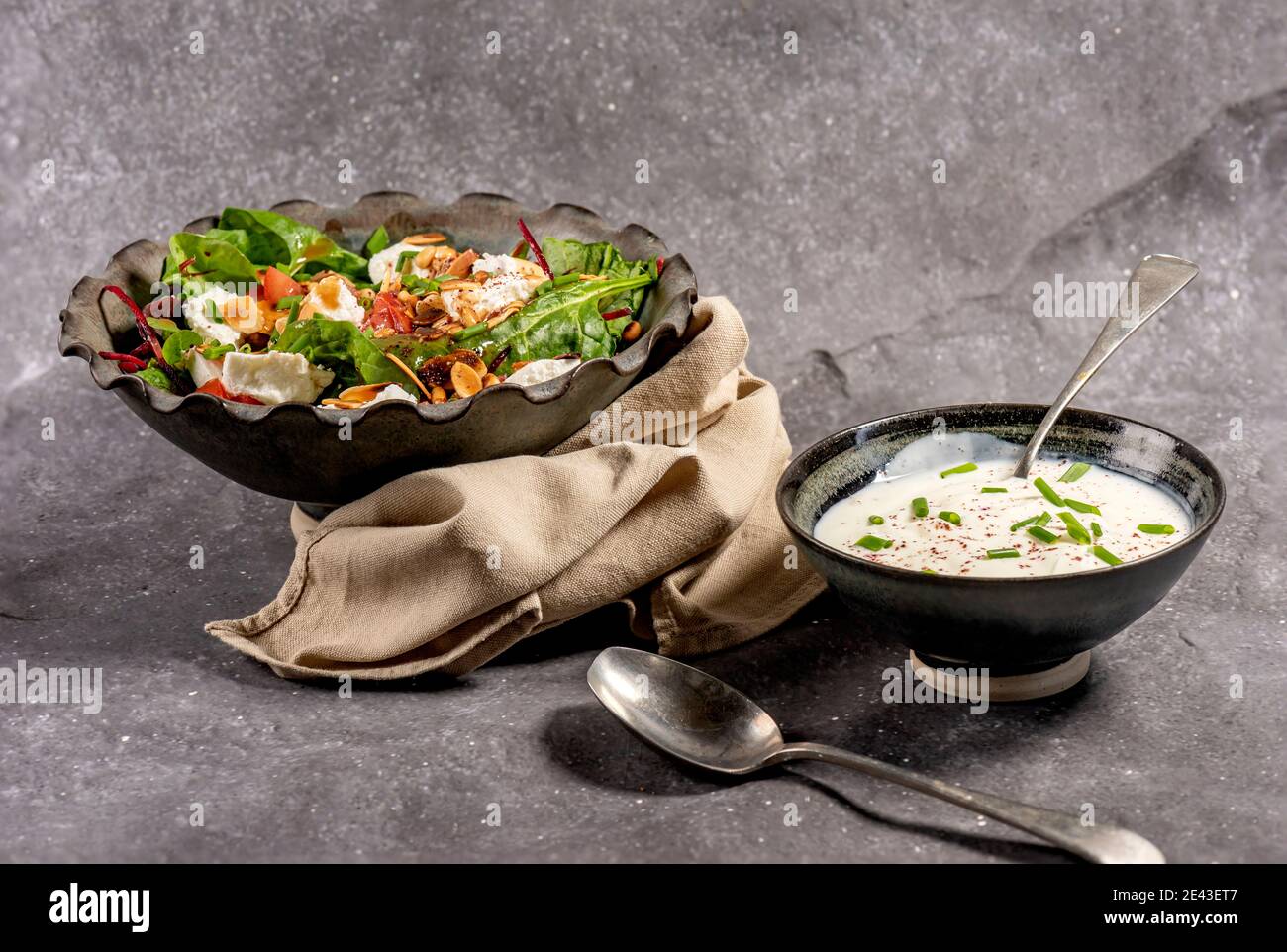 Salade de fromage de chèvre Banque D'Images