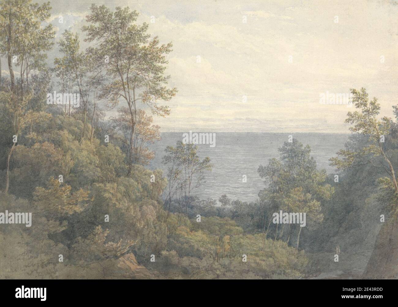 Mary Smirke, 1779â€“1853, British, vue de Fairlight près de Hastings, 1823. Aquarelle sur du papier vélin moyen, légèrement texturé et crème. Banque D'Images