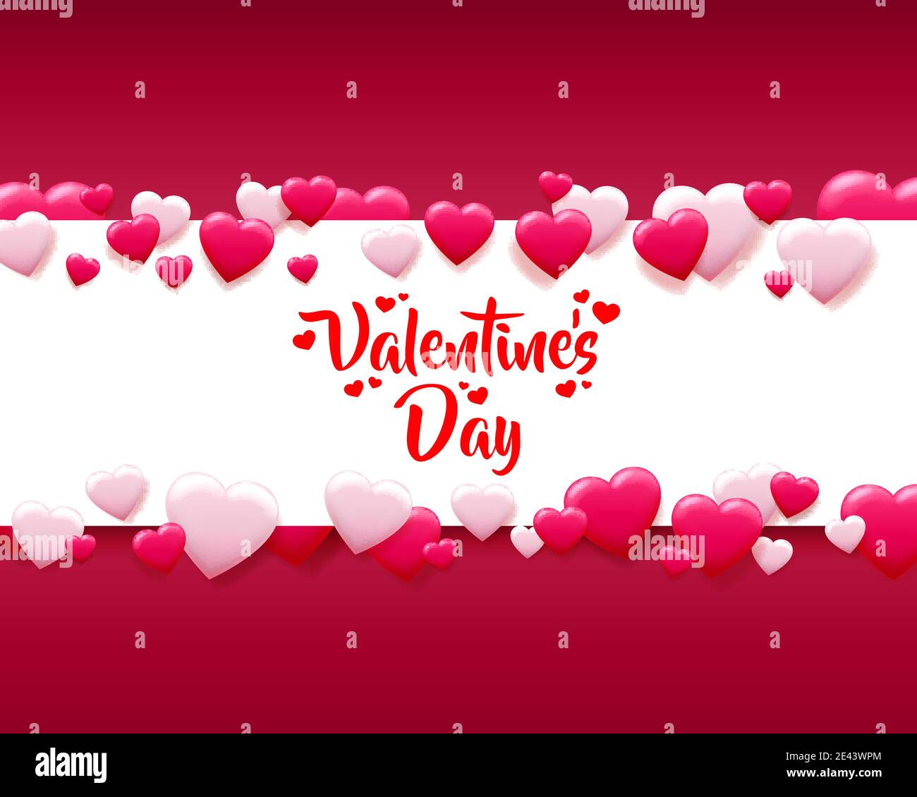 Bonne carte postale pour la Saint-Valentin. Un coeur rose fait de petits coeurs. Illustration vectorielle Illustration de Vecteur