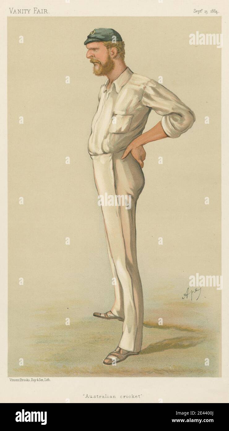 Carlo Pellegrini, 1839-1889, italien, Vanity Fair - Cricket. 'Cricket australien.' George John Bonner. 13 1884 septembre 1884. Chromolithographe. Banque D'Images