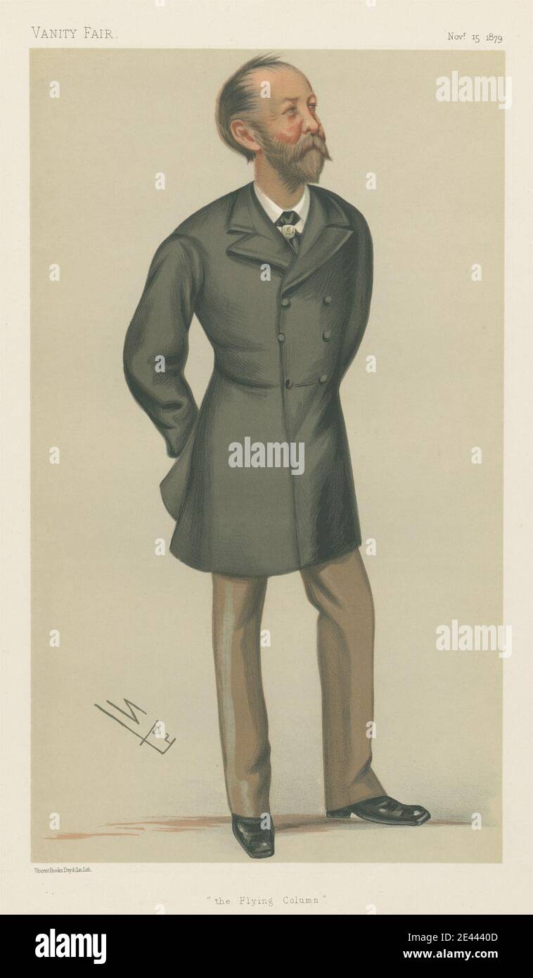 Leslie Matthew 'Spy' Ward, 1851–1922, British, Vanity Fair: Militaire et Marine; 'The Flying Column', Brigadier-général Sir Evelyn Wood, 15 novembre 1879, 1879. Chromolithographe. Banque D'Images
