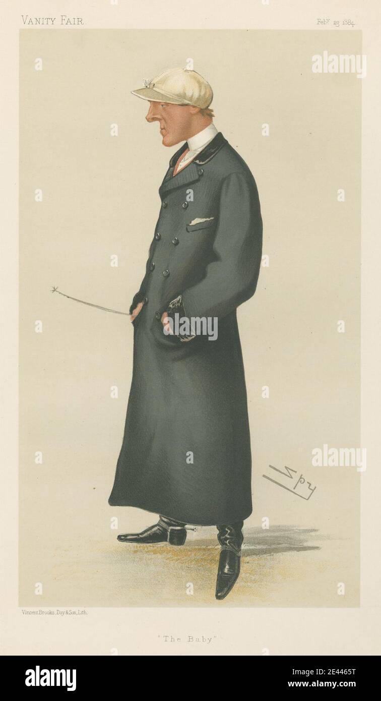 Leslie Matthew 'Spy' Ward, 1851–1922, British, Vanity Fair: Jockeys; 'The Baby', M. Arthur Coventry, 23 février 1884, 1884. Chromolithographe. Banque D'Images