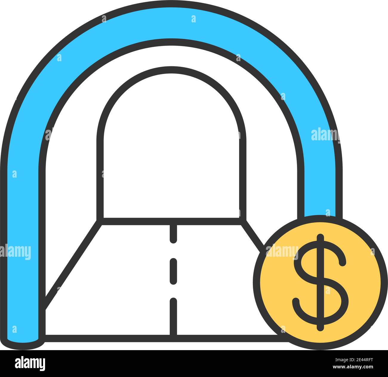 Icône de couleur RVB du tunnel de péage Illustration de Vecteur
