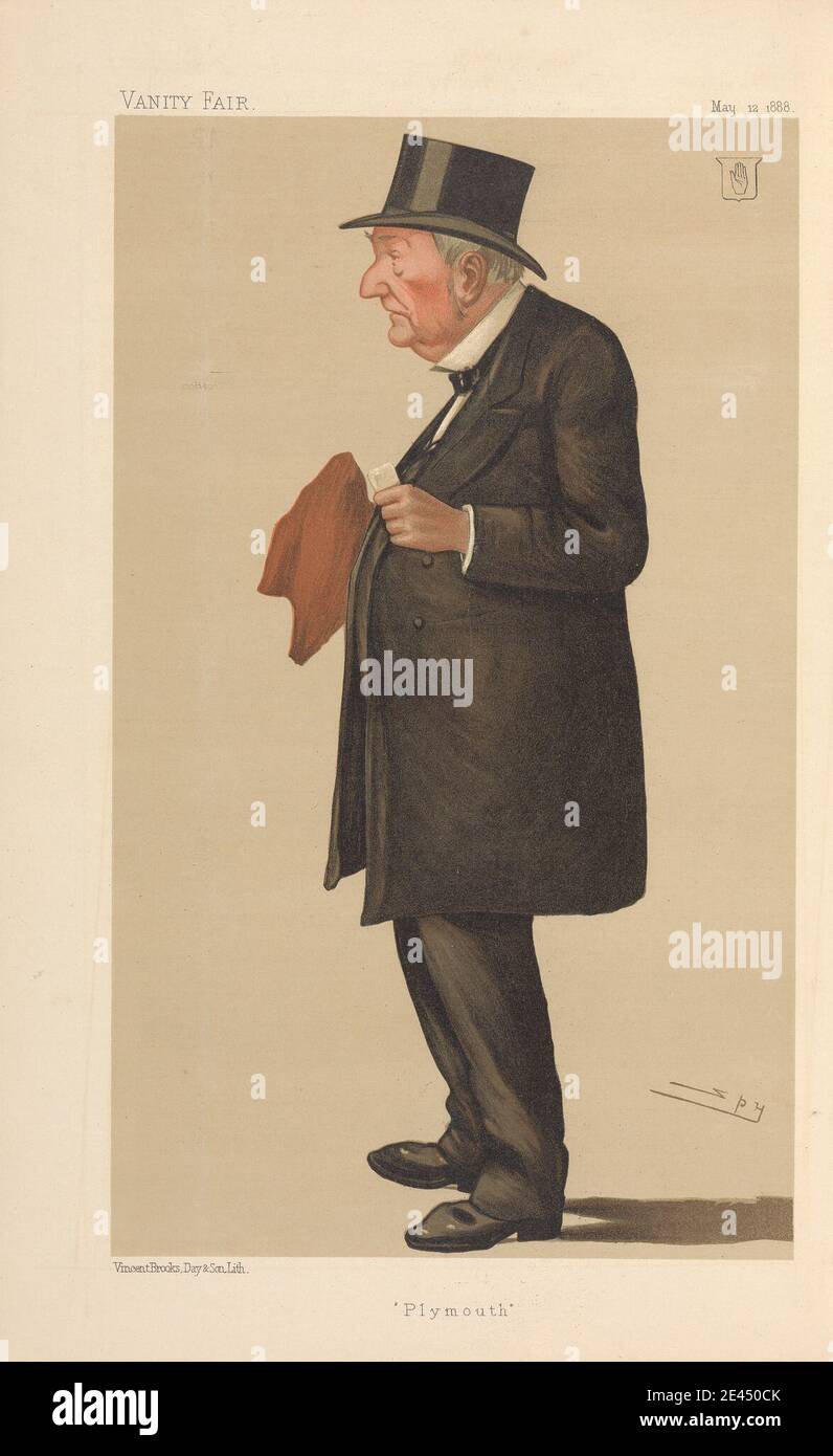 Leslie Matthew 'Spy' Ward, 1851–1922, British, Vanity Fair: Shipping Officials; 'Plymouth', Sir Edward Bates, 12 mai 1888, 1888. Chromolithographe. Banque D'Images