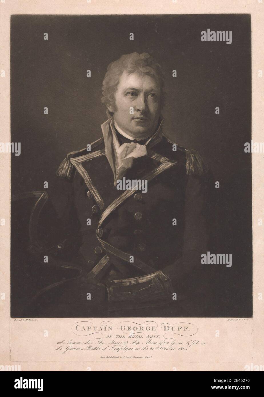 George Dawe, 1781â€“1829, Britannique, capitaine George Duff, 1806. Mezzotint. Banque D'Images
