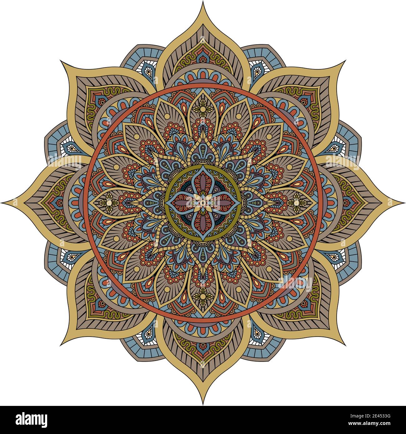 Motif motif motif Mandala Art décoratif élément de conception Illustration de Vecteur