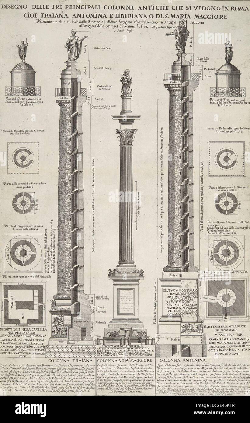 Antonio Ladreri, 1512â€“1577, Français, spéculum Romanae Magnificatiae, 1546-1590. Gravure en ligne sur du papier à la crème, légèrement texturé, de taille moyenne. Banque D'Images