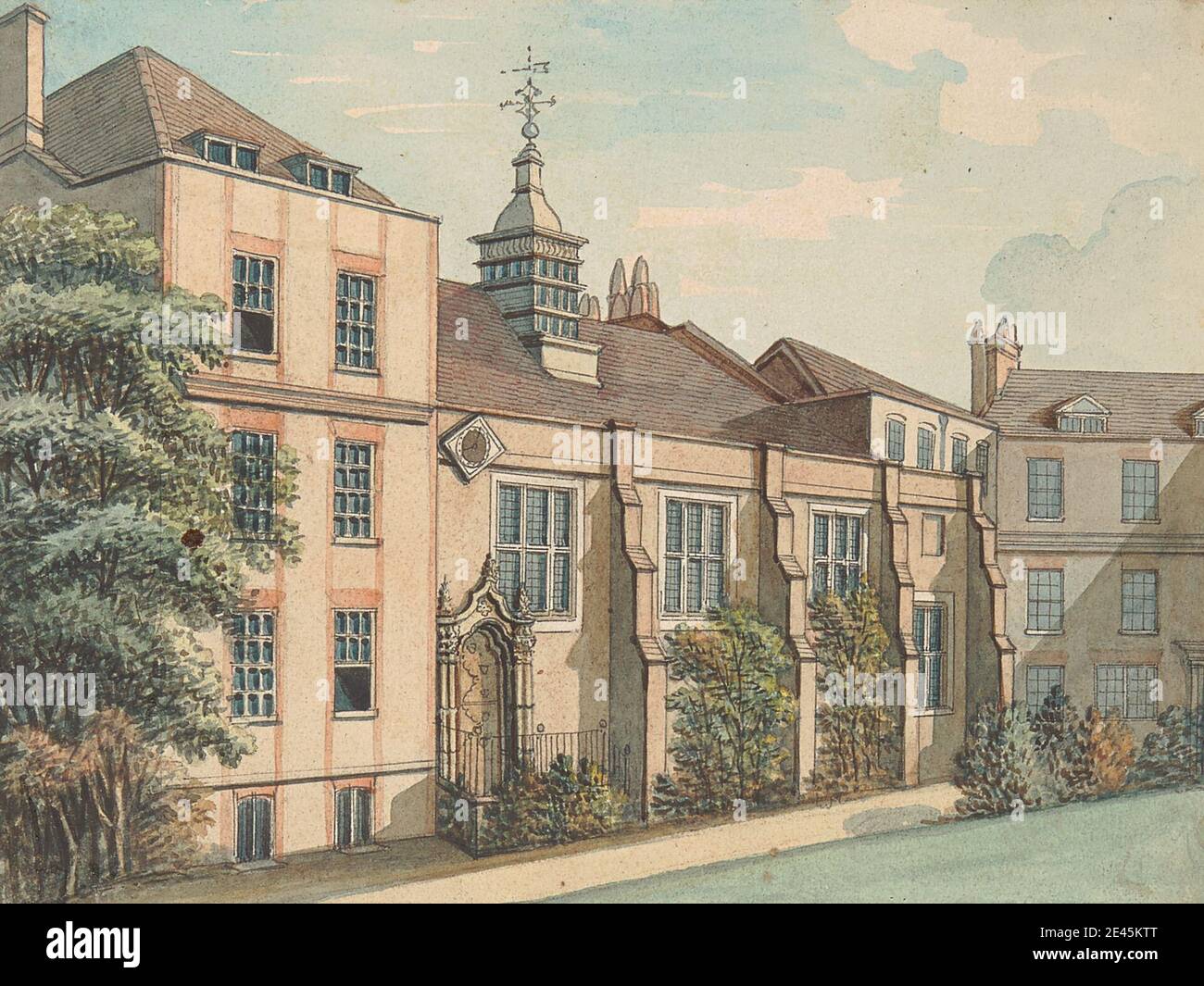 Samuel Ireland, actif 1760, est décédé en 1800, British, Staple Inn, entre 1794 et 1800. Aquarelle, stylo et encre noire sur papier vélin moyen, légèrement texturé, crème. Sujet architectural Banque D'Images