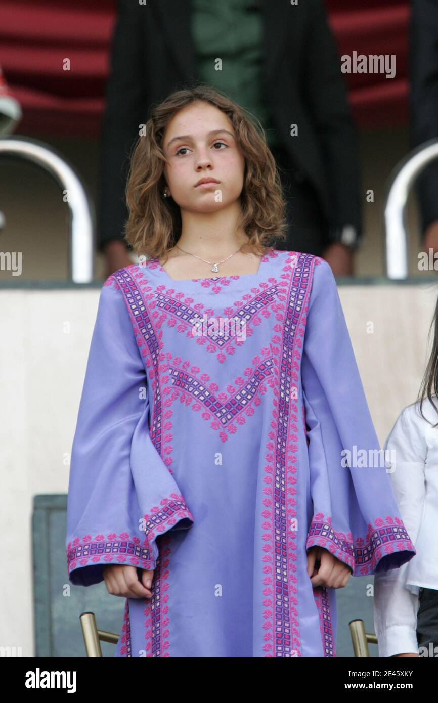 Iman Bint Abdallah Princess Salma Bint Abdullah La princesse Iman Bint Abdullah (fille de la reine Rania et du roi Abdallah  II) vu lors d'une cérémonie au stade d'Amman, à Amman, en Jordanie, à  l'occasion du 10e anniversaire du