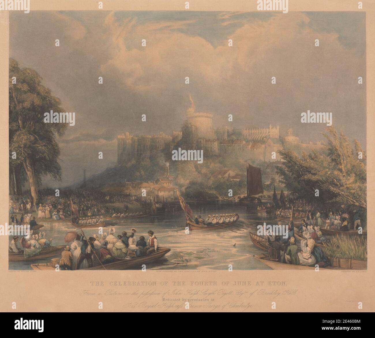Charles G. Lewis, 1808–1880, British, Celebration of the 4th June at Eton, 1837. Lithographie sur du papier de vélin moyennement épais, légèrement texturé, beige. Banque D'Images