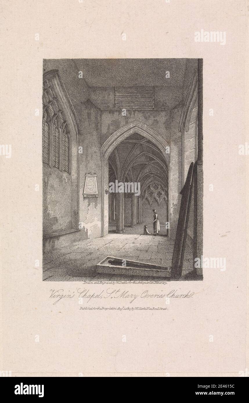 William Deeble, actif 1814-1849, Grande-Bretagne, Chapelle de la Vierge, Église Sainte-Marie-des-oies, 1815. Gravure. Banque D'Images