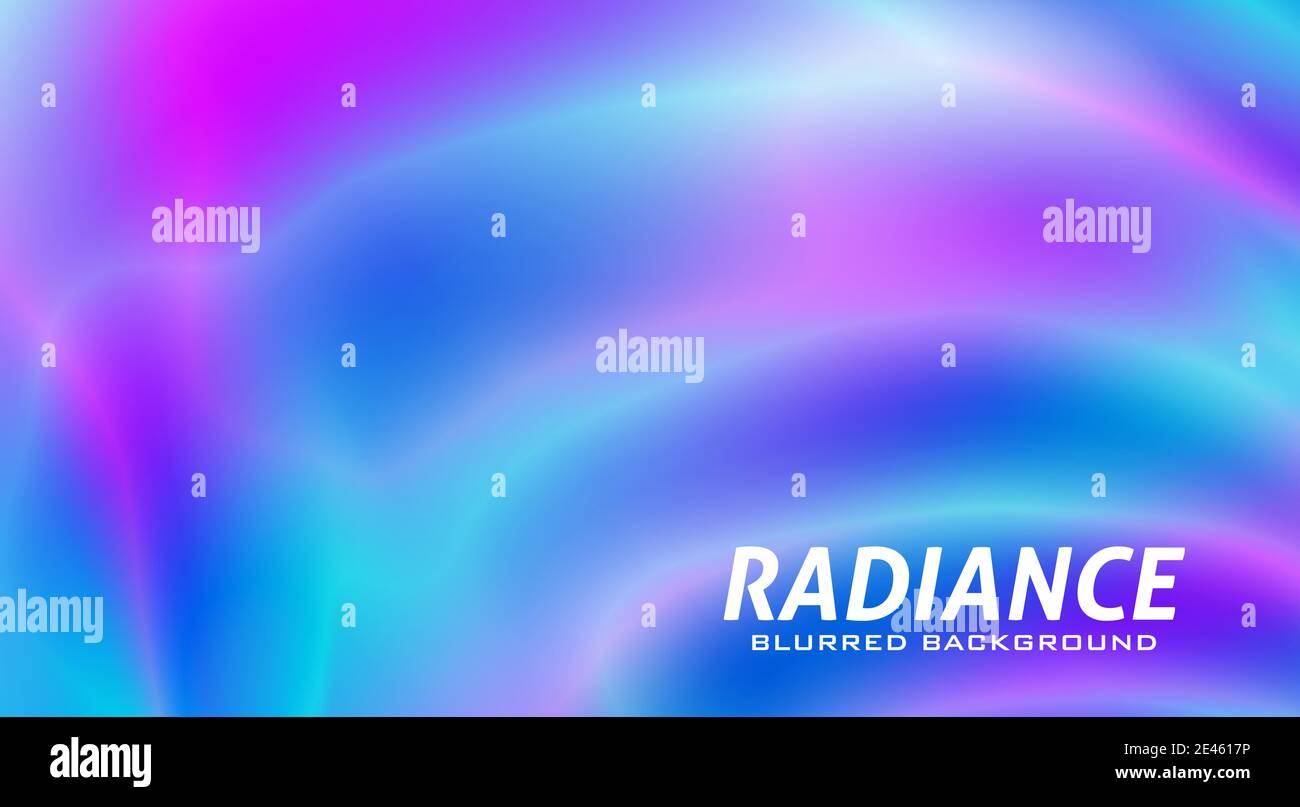 Radiance. Arrière-plan flou abstrait bleu, violet et turquoise avec dégradé de couleurs néon. Superbe fond d'écran graphique vectoriel Illustration de Vecteur