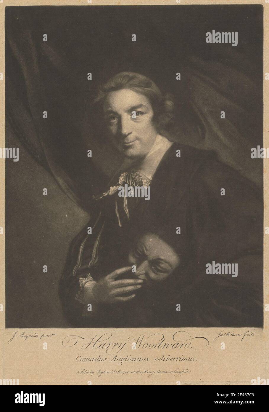 James Watson, 1740–1790, britannique, Harry Woodward, non daté. Mezzotint sur du papier moyennement texturé, beige et ponté. Banque D'Images