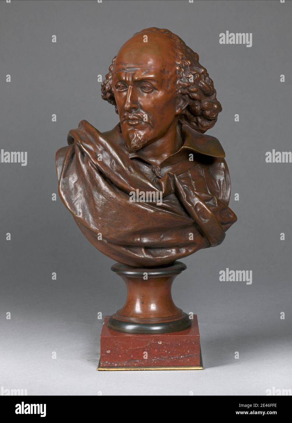 Albert-Ernest Carrier-Belleuse, 1824–1887, français, William Shakespeare, fin du XIXe siècle. Bronze. Portrait. Shakespeare, William (1564-1616), dramaturge et poète Banque D'Images