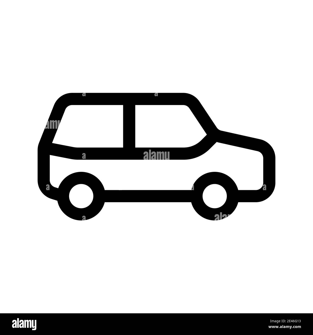 Icône de contour du multisegment SUV isolée sur fond blanc. Illustration de Vecteur