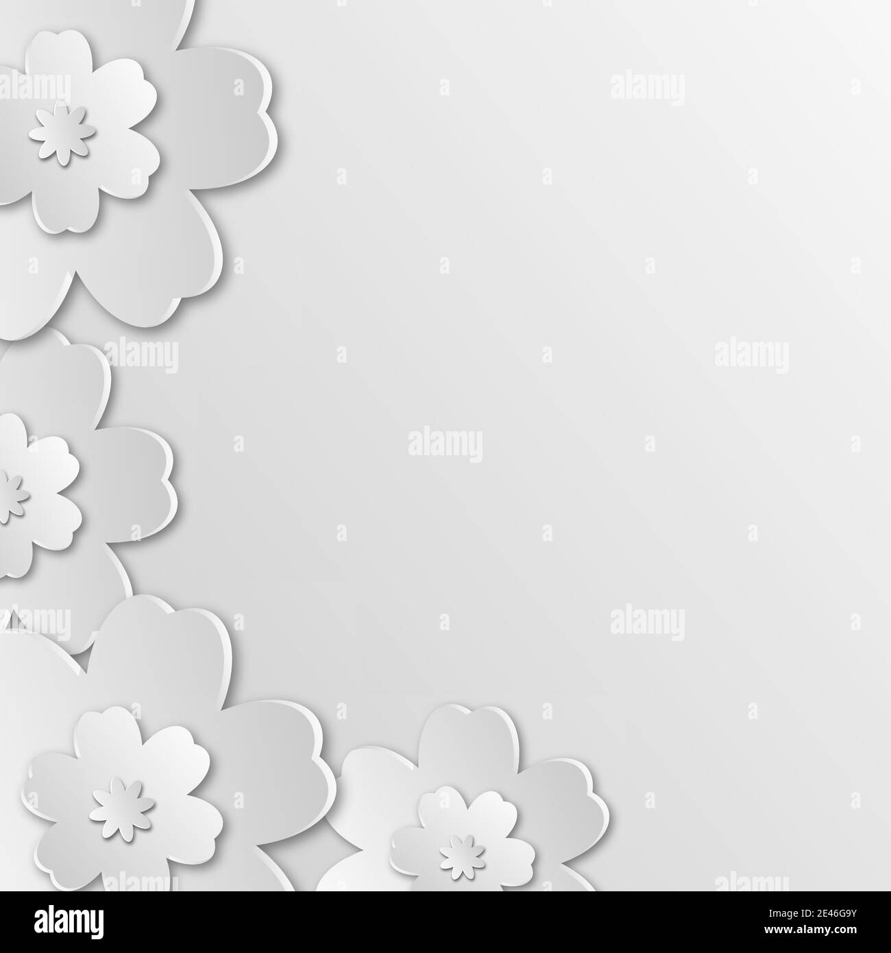 Arrière-plan de fleurs coupées en papier. Papier artisanal et style coupé. Design pour votre affiche, bannière, prospectus. Illustration de Vecteur