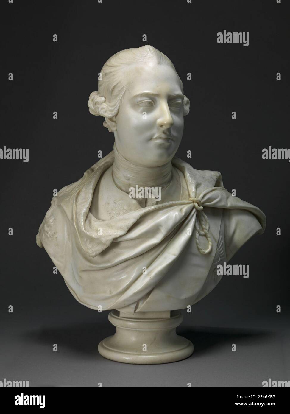 John Nost III, actif 1749, mort en 1780, flamand, actif en Irlande (à partir de 1749), George III, 1764. Marbre. Roi (personne) , homme , portrait. George III (1738-1820), roi du Royaume-Uni de Grande-Bretagne et d'Irlande, et roi de Hanovre Banque D'Images