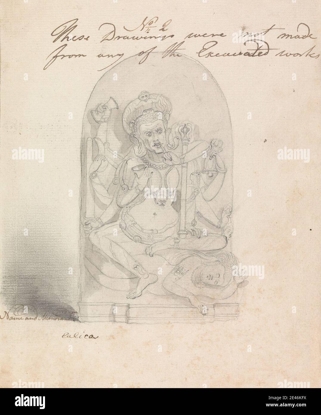 Robert Mabon, mort en 1798, Britannique, Calica, non daté. Lavage gris et graphite sur papier crème, moyennement texturé. Banque D'Images
