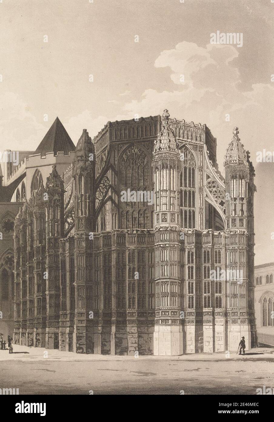Imprimé par Augustus Charles Pugin, 1762â€"1832, Français, Chapelle Henry VII à Westminster montrant deux Pinacles rénovées, non daté. Gravure gravée et aquatinée, épreuve avant les lettres sur papier vélin blanc, moyen et lisse. Sujet architectural. Cité de Westminster , Angleterre , Londres , Palais de Westminster , Royaume-Uni , Abbaye de Westminster Banque D'Images Imprimé par Augustus Charles Pugin, 1762â€"1832, Français, Chapelle Henry VII à Westminster montrant deux Pinacles rénovées, non daté. Gravure gravée et aquatinée, épreuve avant les lettres sur papier vélin blanc, moyen et lisse. Sujet architectural. Cité de Westminster , Angleterre , Londres , Palais de Westminster , Royaume-Uni , Abbaye de Westminster Banque D'Images