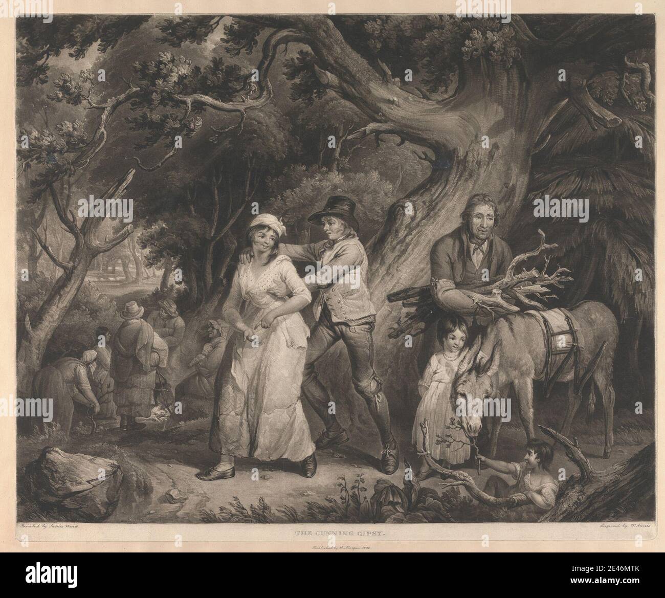 William T. Annis, actif 1798â€"1811, Britannique, The Cunning Gypsy, 1802. Mezzotint. Banque D'Images