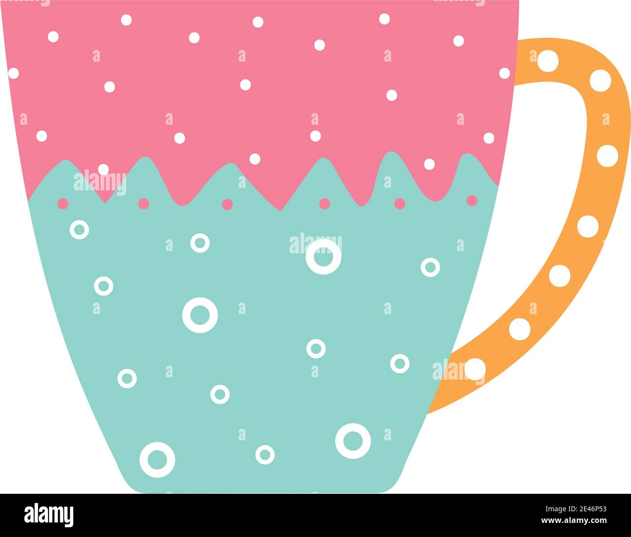 tasse de café de différentes couleurs et points Illustration de Vecteur