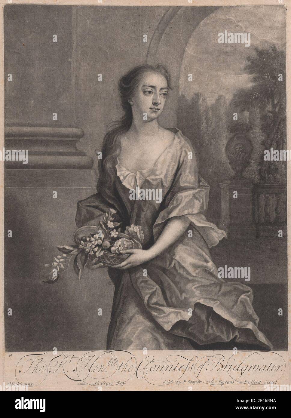John Simon, 1675–1755, Français, la très honorable comtesse de Bridgwater. Mezzotint. Domaine public Banque D'Images