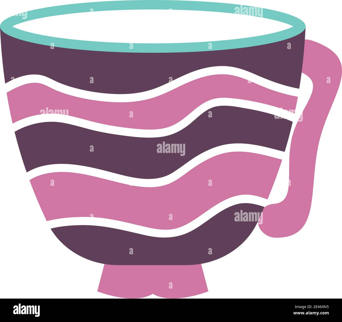 tasse de thé aux lignes de différentes couleurs Illustration de Vecteur
