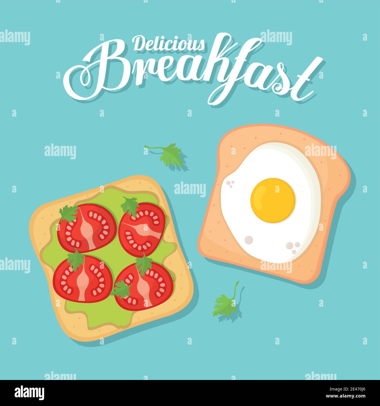 petit déjeuner, pains et plats délicieux en plus Illustration de Vecteur