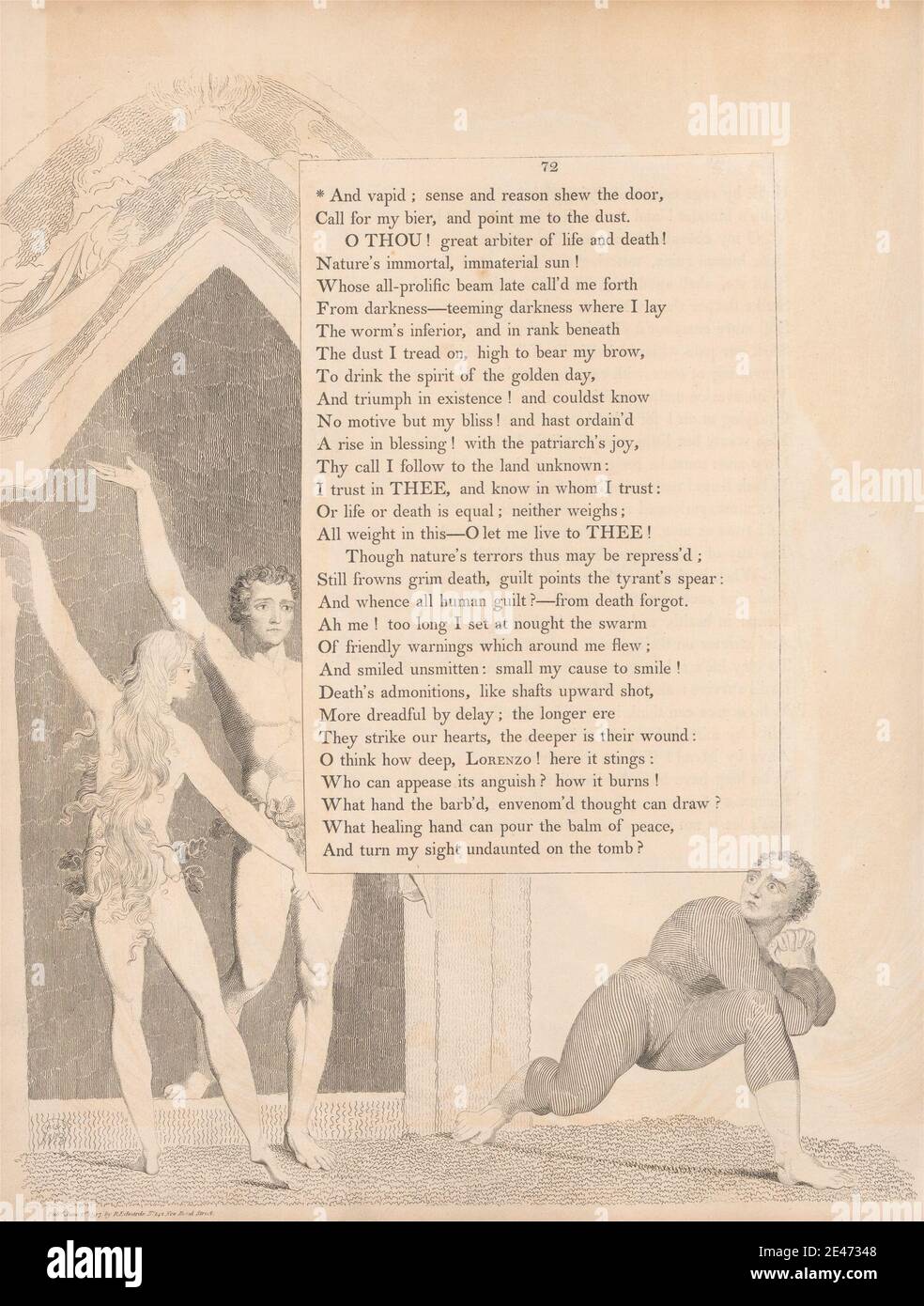 William Blake, 1757–1827, British, planche 33 (page 72): 'Et vapid; SENSE and Reason Shew the Doors', 1797. Gravure. Domaine public Banque D'Images