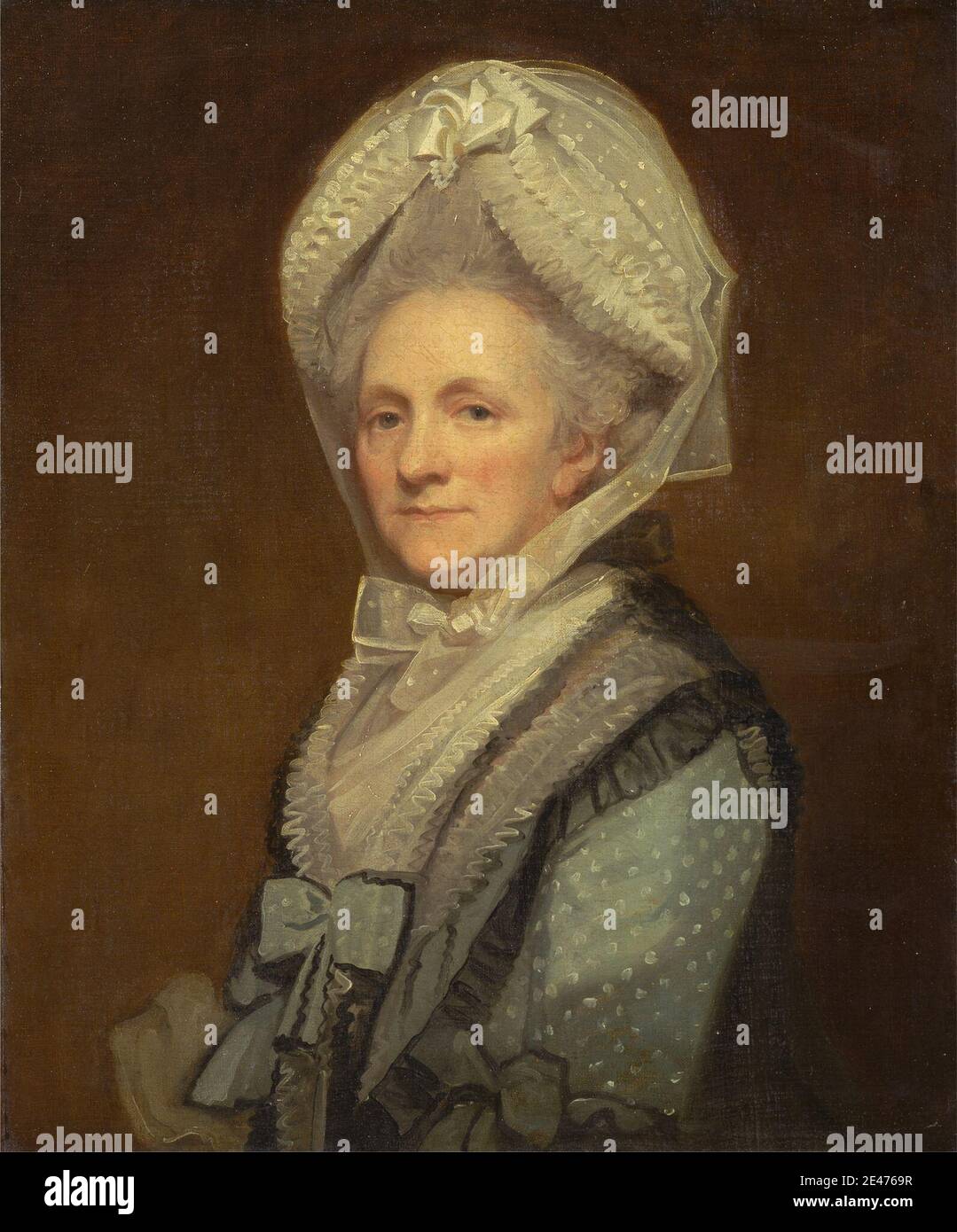 George Romney, 1734–1802, British, Mme Thomas Phipps, 1780. Arceaux (accessoires de costume) , costume , tissu , chapeau , coiffures , dentelle , motif , portrait , volant , femme Banque D'Images
