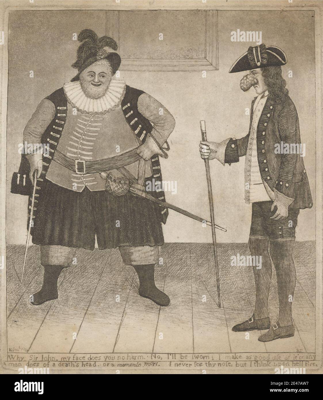 John Kay, (?), 1742–1826, britannique, « Pourquoi, sir John, mon visage ne vous fait aucun mal... », 1789. Gravure et aquatint. Domaine public Banque D'Images