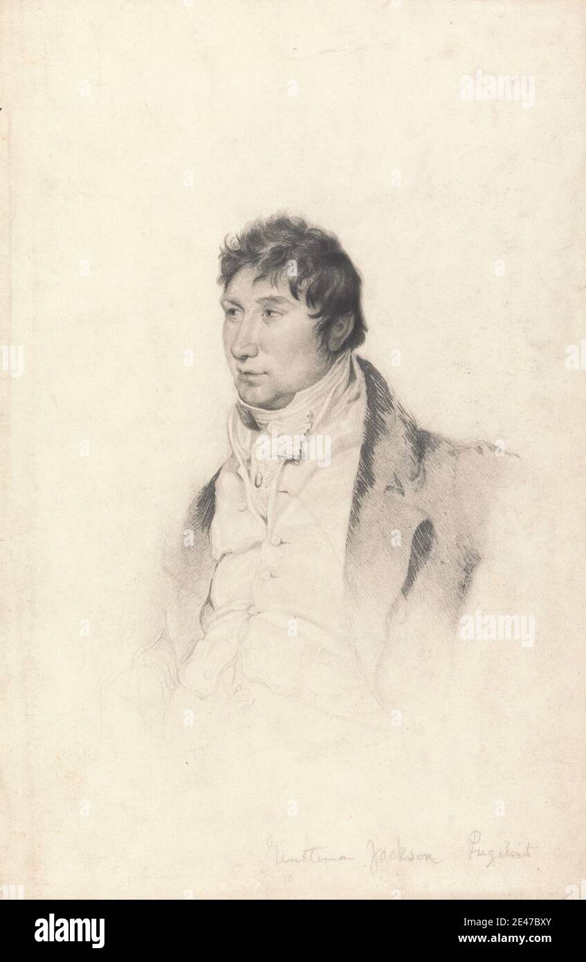 Charles Turner, 1774–1857, British, A Portrait Study for the Engraving of Gentleman Jackson, non daté. Graphite sur papier vélin moyen, légèrement texturé, crème. Portrait Banque D'Images